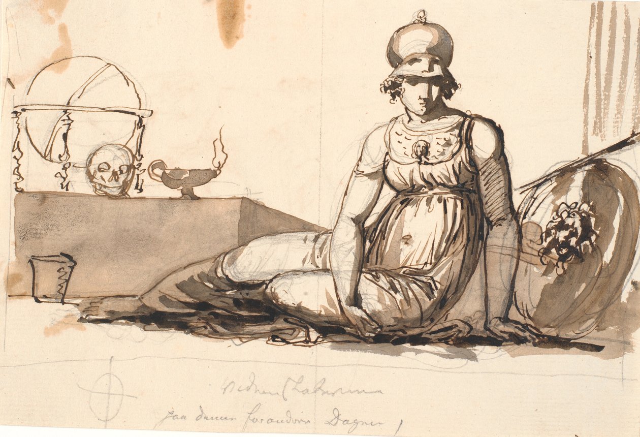 Atenea reclinada. Alegoría de las ciencias de Nicolai Abildgaard
