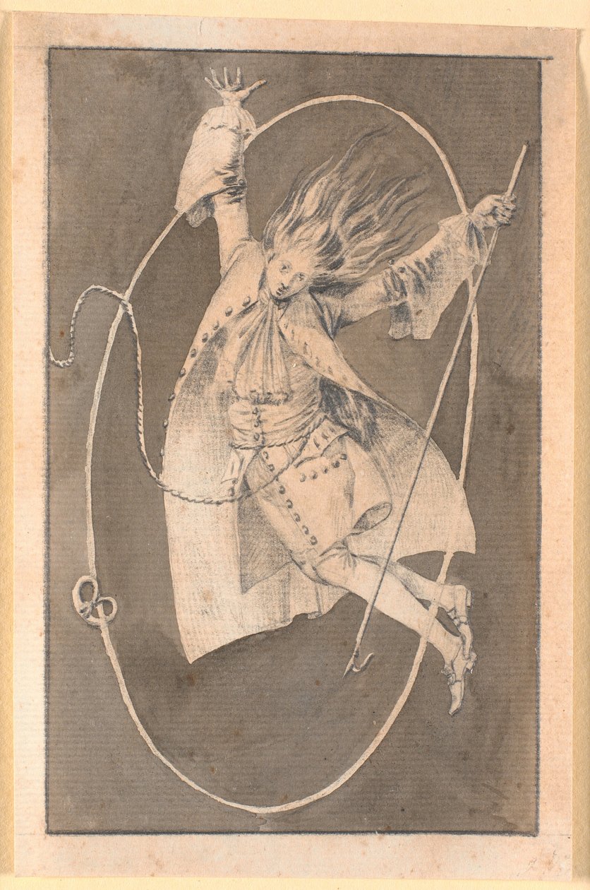 El descenso de Niels Klim; a su alrededor flota una rosquilla de comino de Nicolai Abildgaard