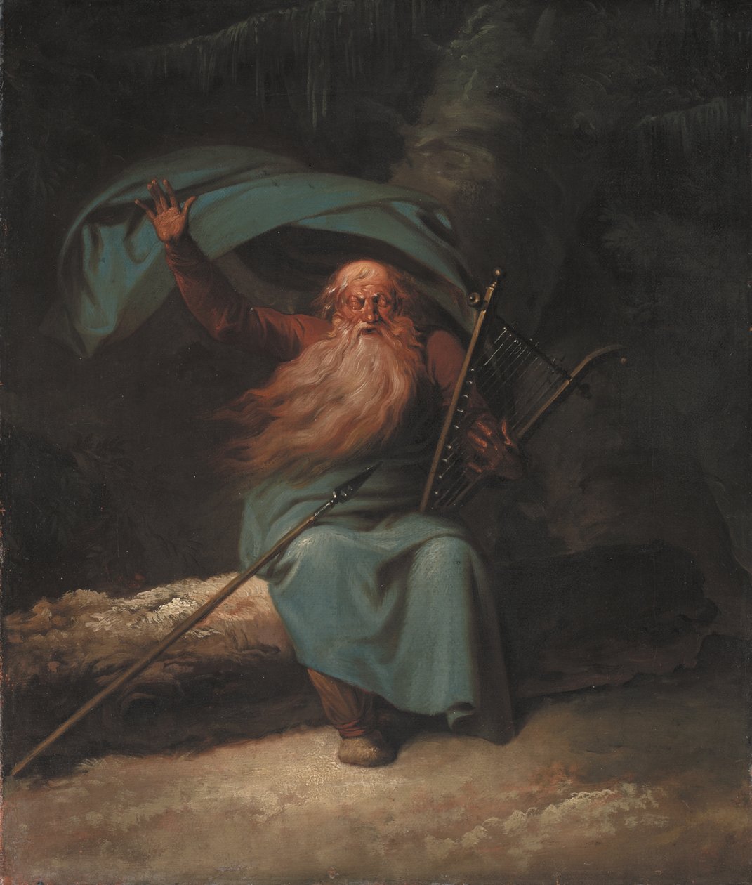 Ossian cantando su canto del cisne de Nicolai Abildgaard
