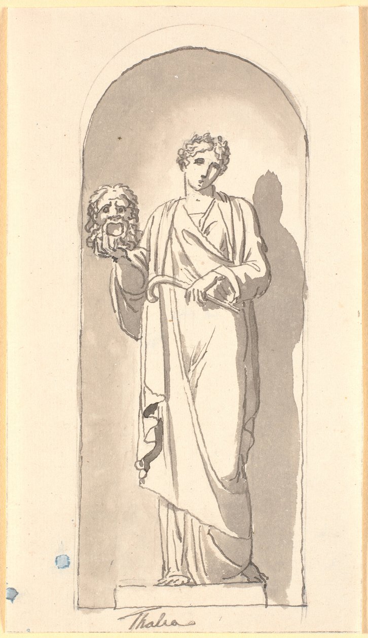 Talía como estatua en un nicho de Nicolai Abildgaard
