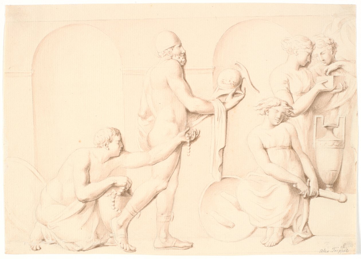 Ulises descubre a Aquiles entre las hijas de Licomedes de Nicolai Abildgaard