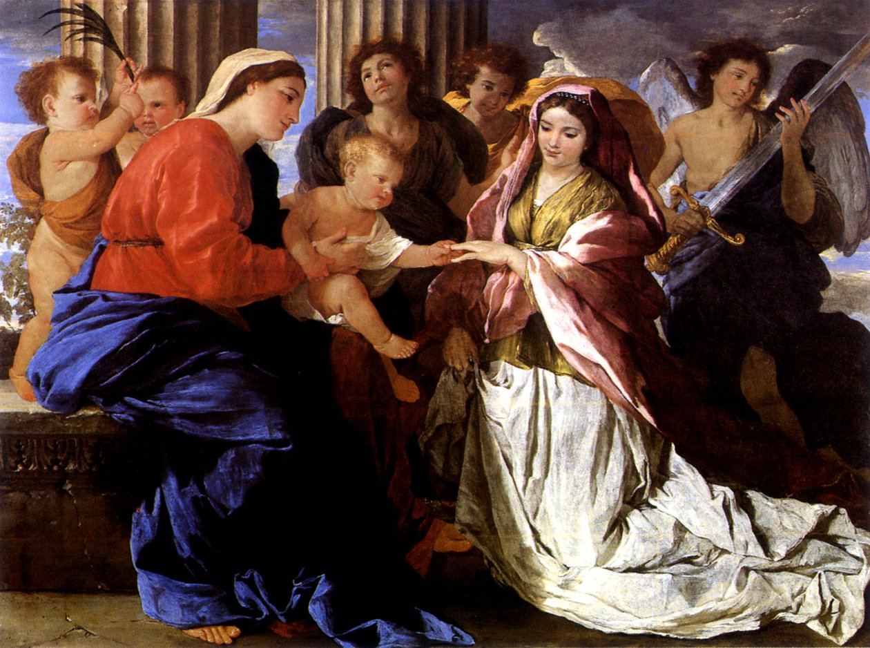 Matrimonio místico de Santa Catalina de Nicolas Poussin