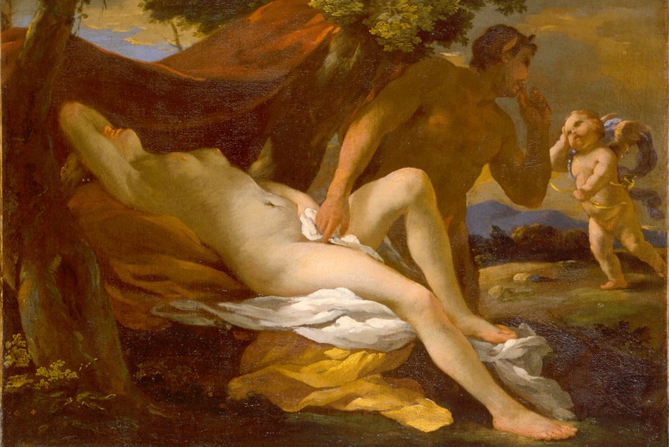 Júpiter y Antíope o Venus y Sátiro de Nicolas Poussin