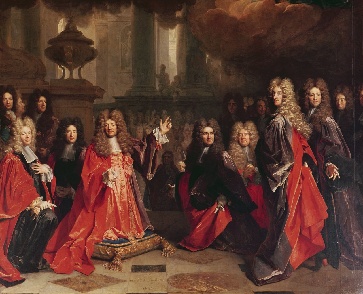 Exvoto, detalle de los concejales, 1696 de Nicolas de Largillière