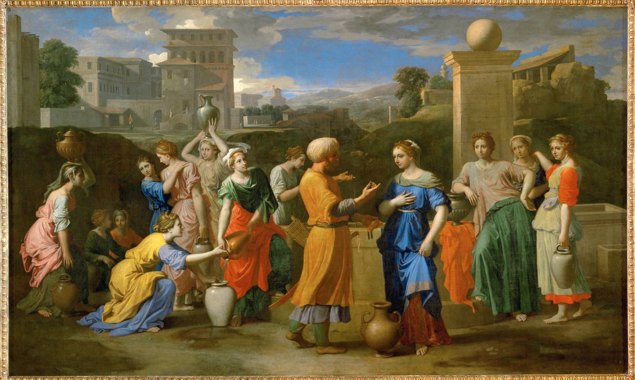 Eliezer y Rebecca ... de Nicolas (attr.to) Poussin