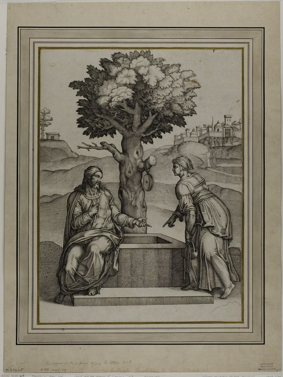 Cristo y la mujer de Samaria de Nicolas Beatrizet