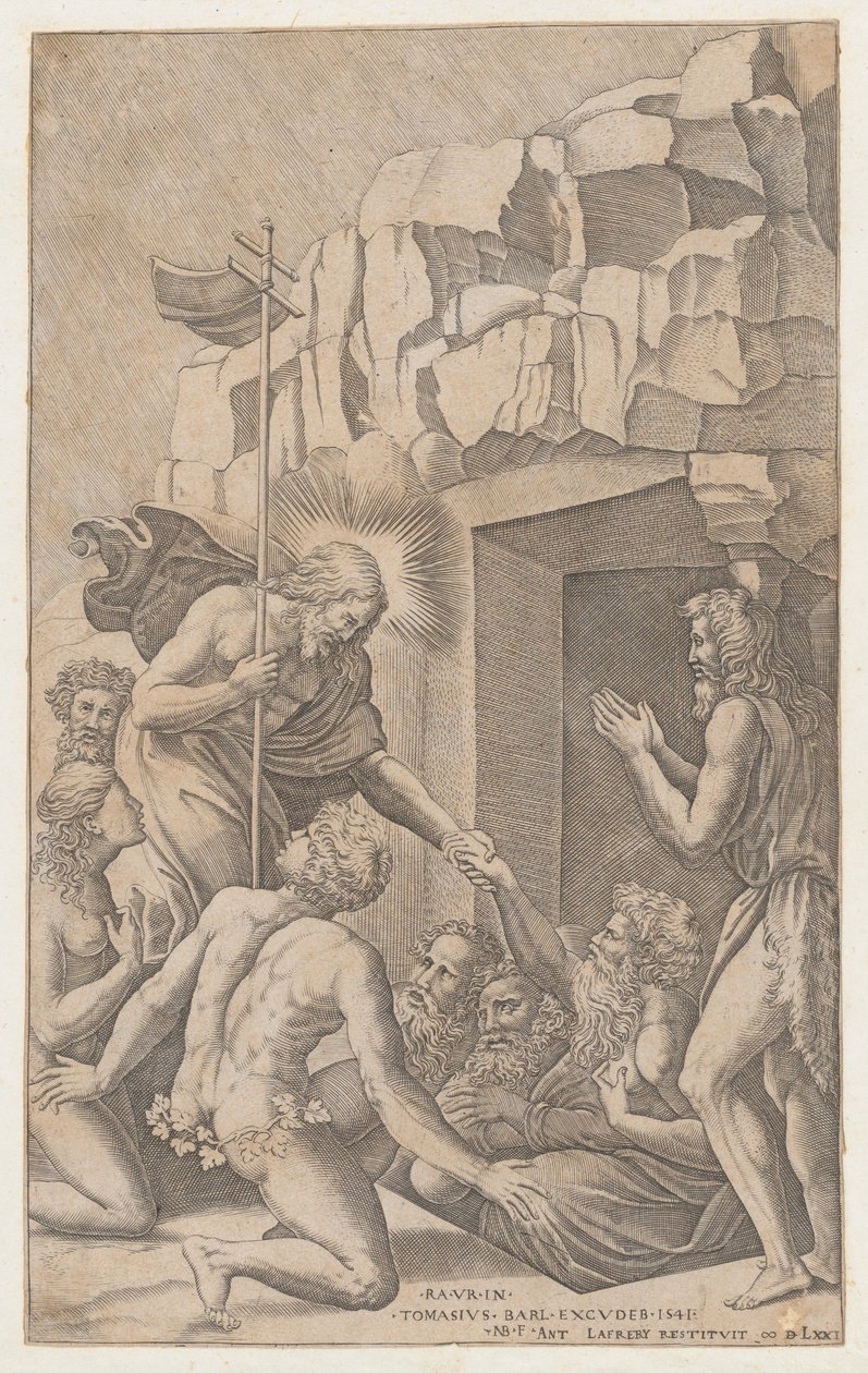 Cristo en el Limbo, después de Rafael, 1541 de Nicolas Beatrizet