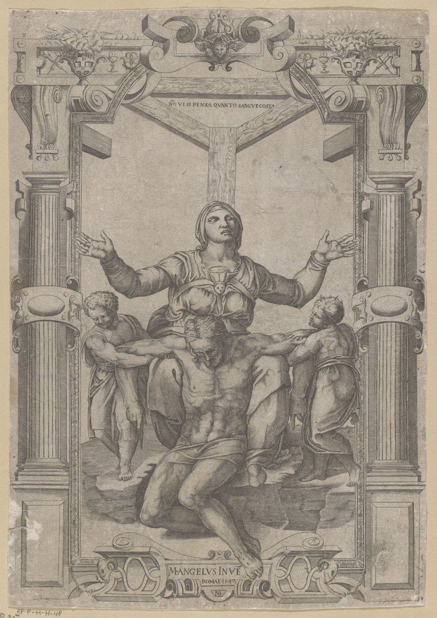 María al pie de la cruz de Nicolas Beatrizet