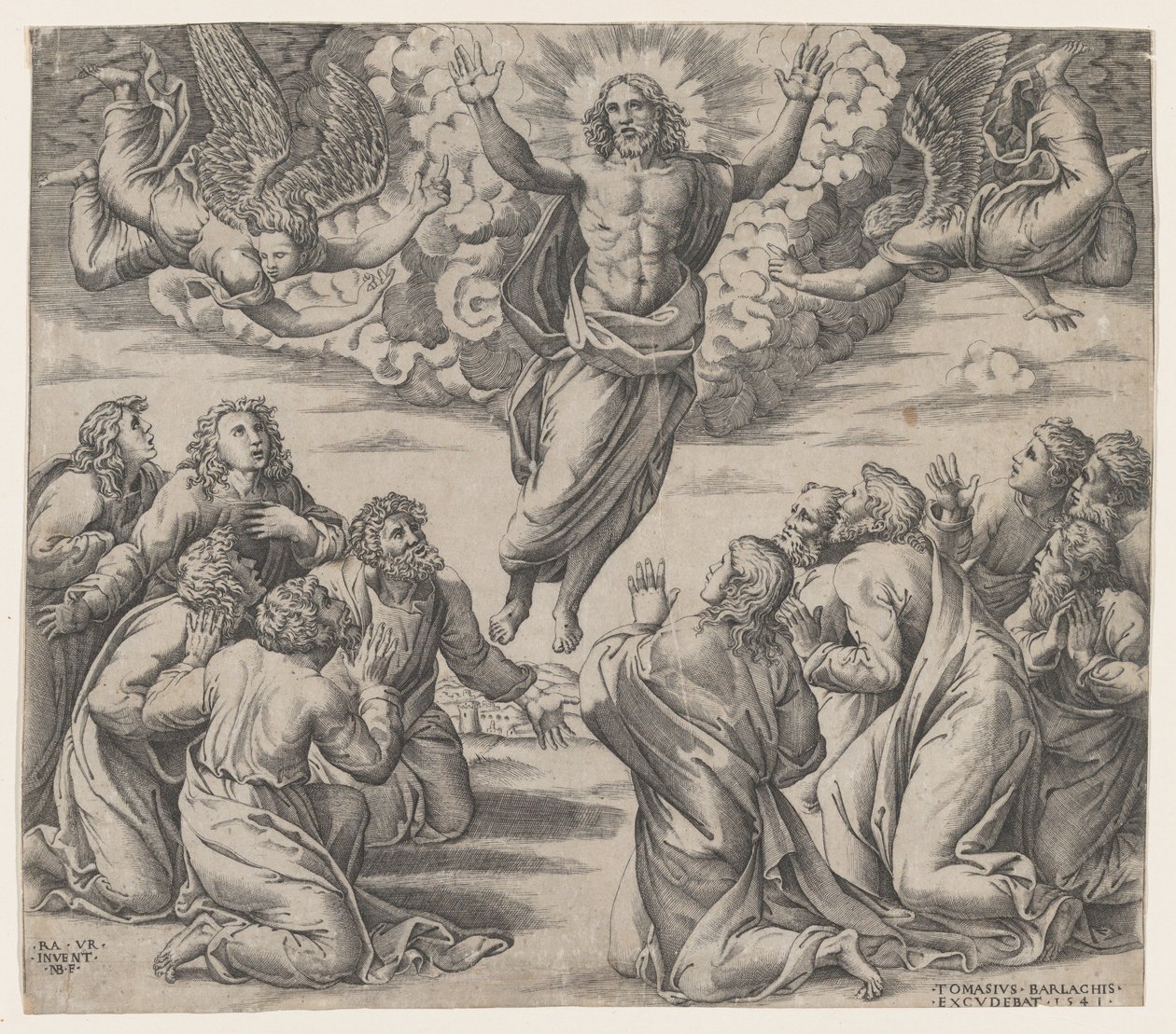 La Transfiguración, después de Rafael, 1541 de Nicolas Beatrizet