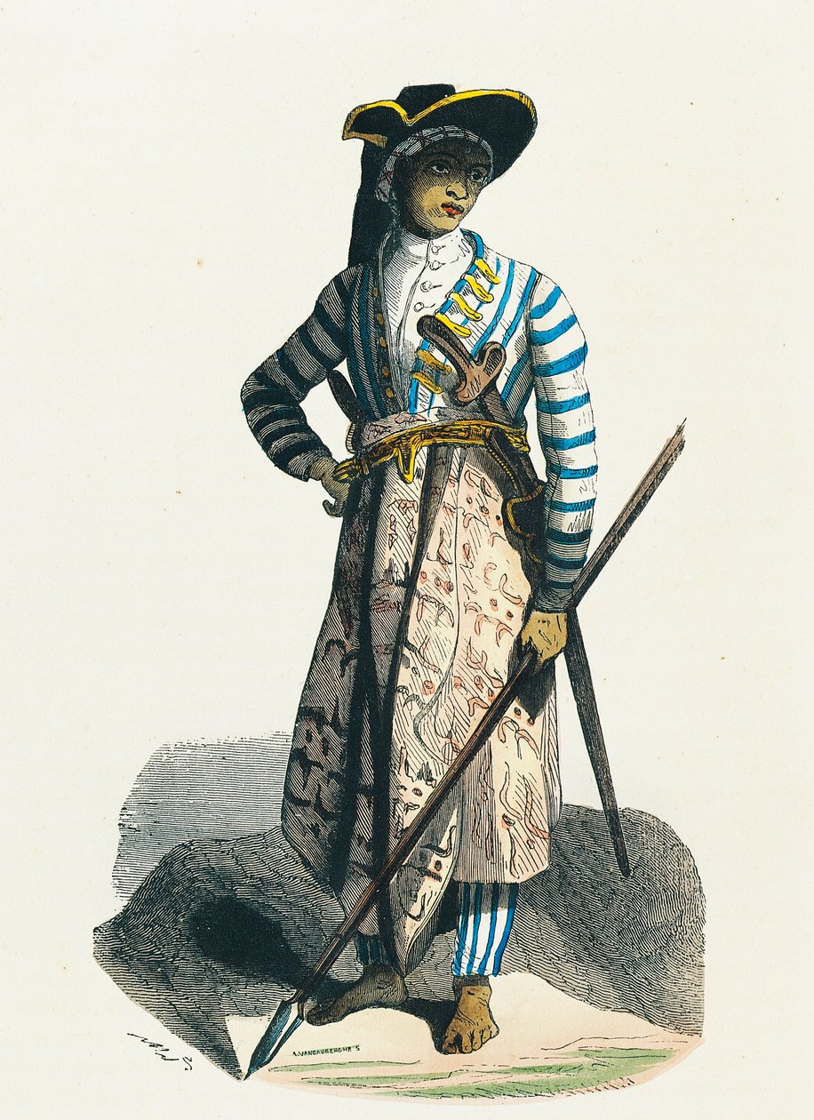 Joven javanés en traje de guerra de Nicolas Dally