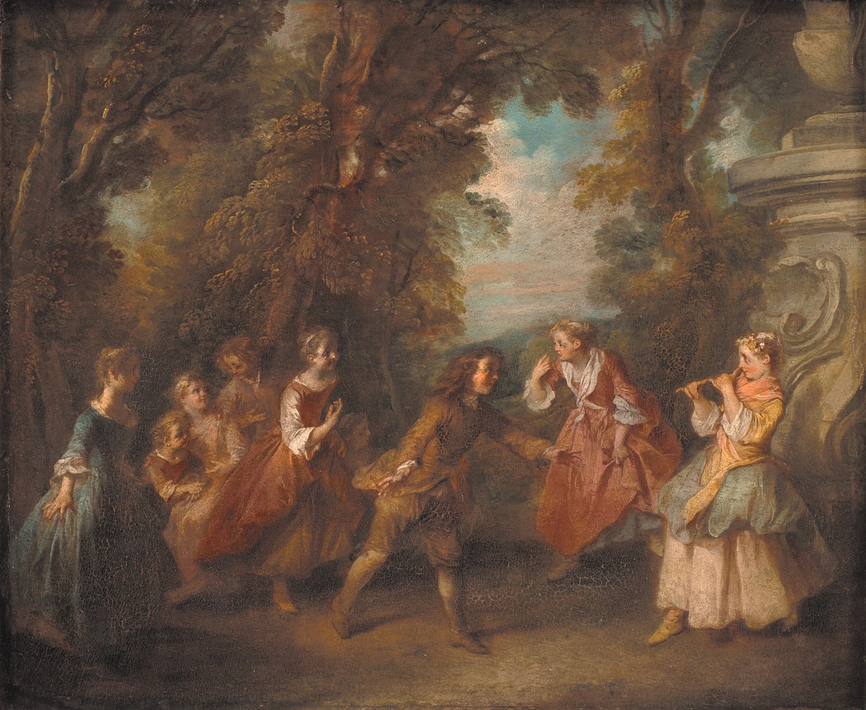 Niños jugando al aire libre de Nicolas Lancret