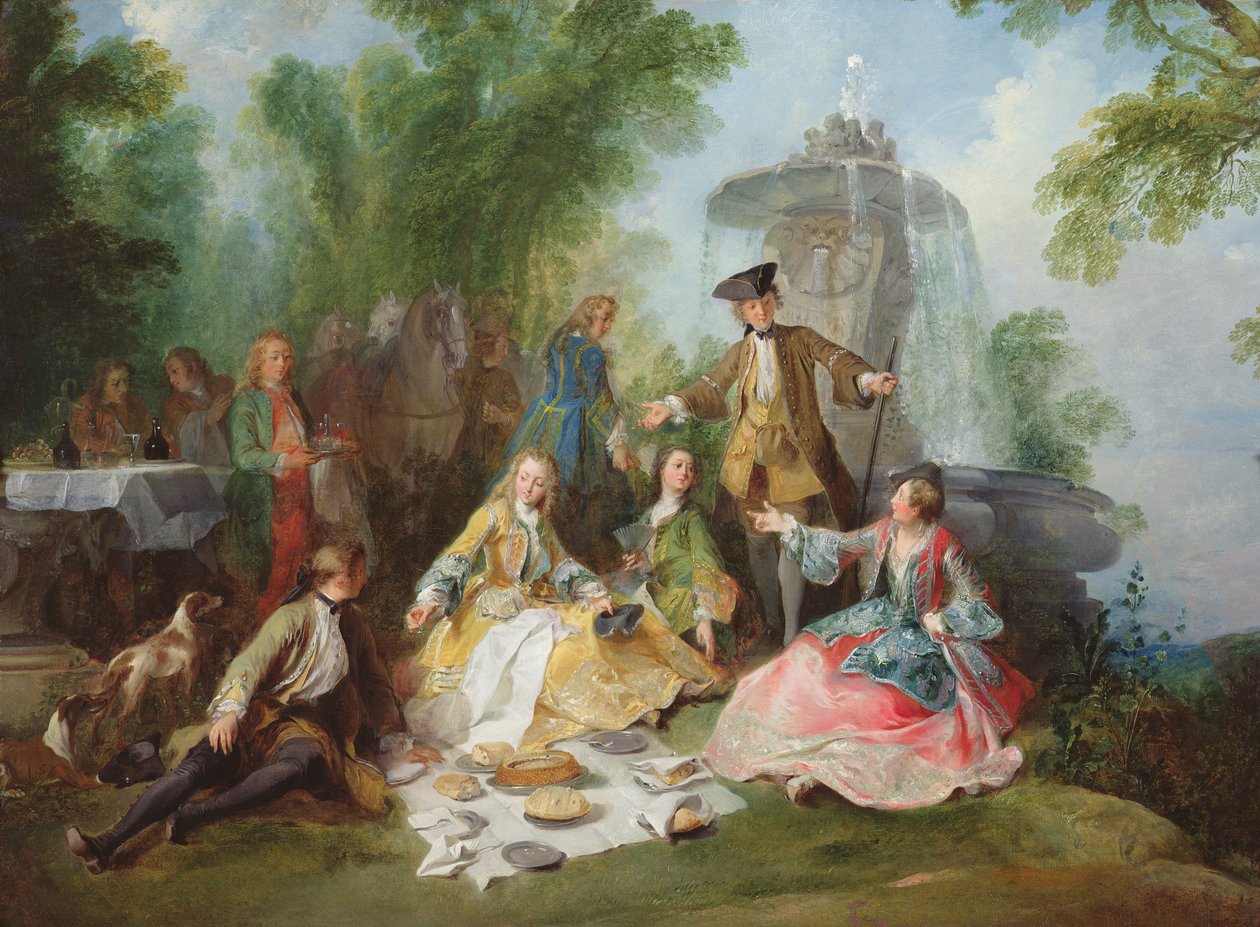 La comida de la partida de caza, c. 1737 de Nicolas Lancret