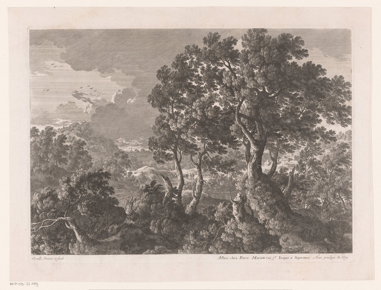 paisaje montañoso con árboles de Nicolas Perelle