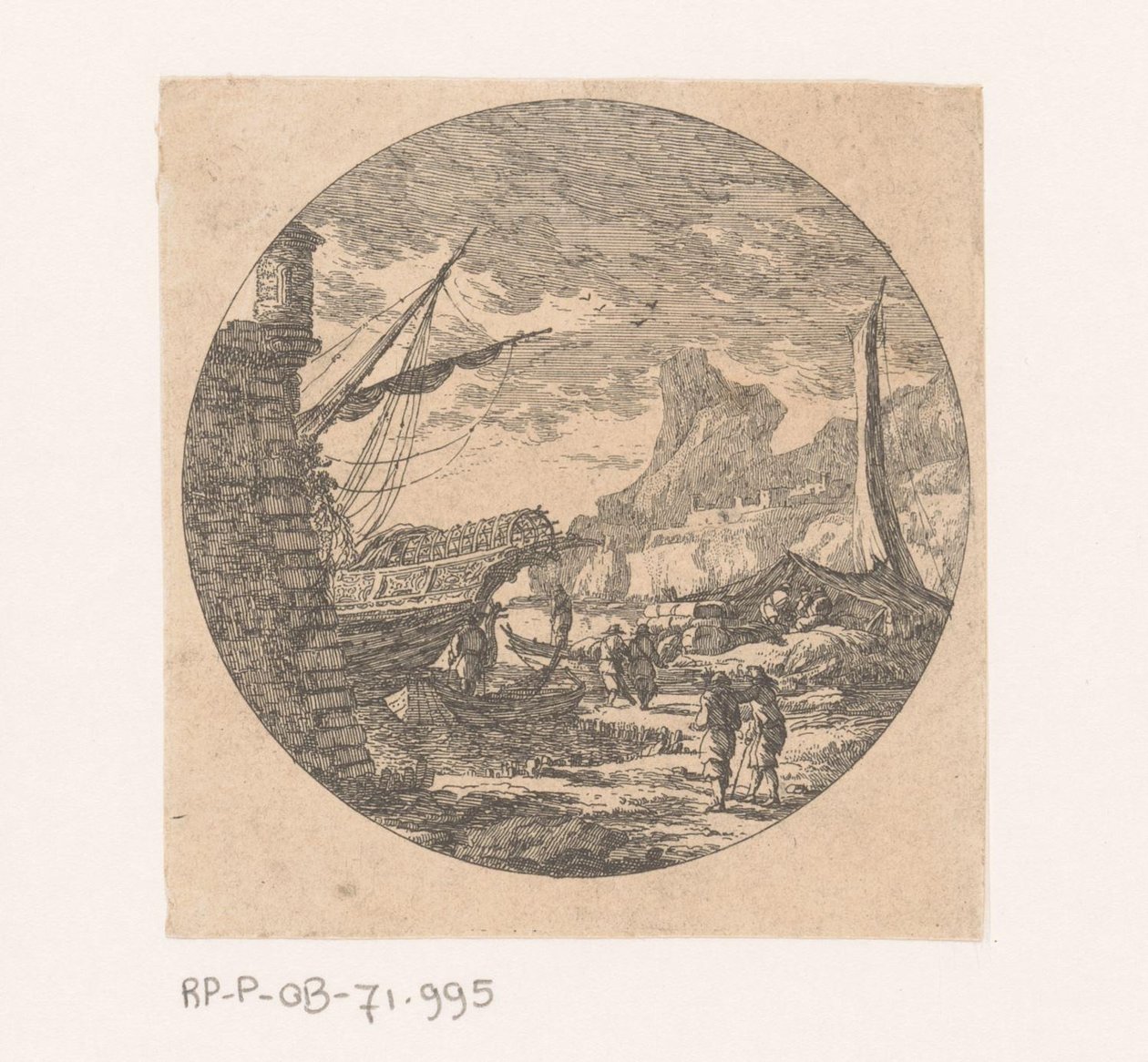 Muelle con barcos y mercancías de Nicolas Perelle