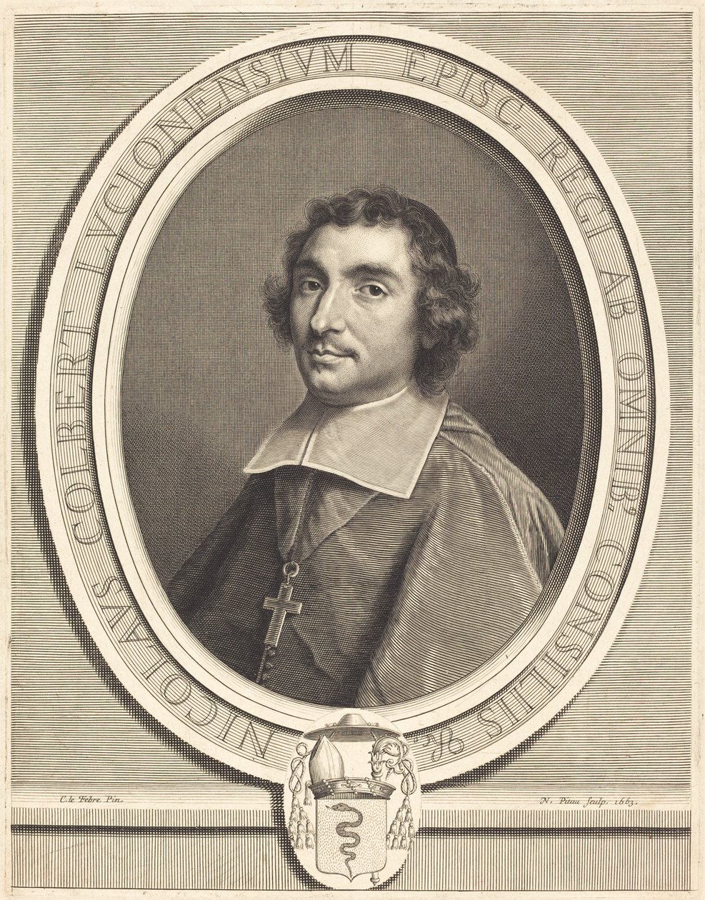 Nicolas Colbert de Nicolas Pitau I after Claude Lefebvre