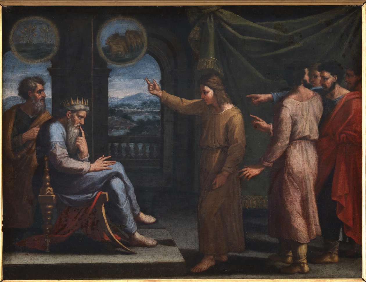 José interpreta el sueño del faraón de Nicolas Poussin