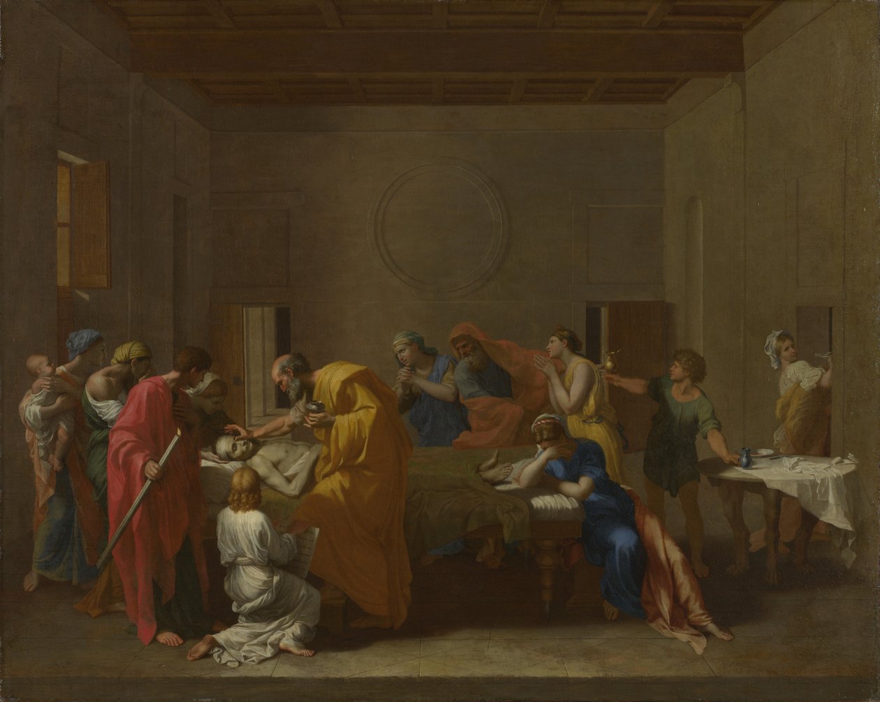 Los Siete Sacramentos: Extremaunción, ca 1637-1640 de Nicolas Poussin