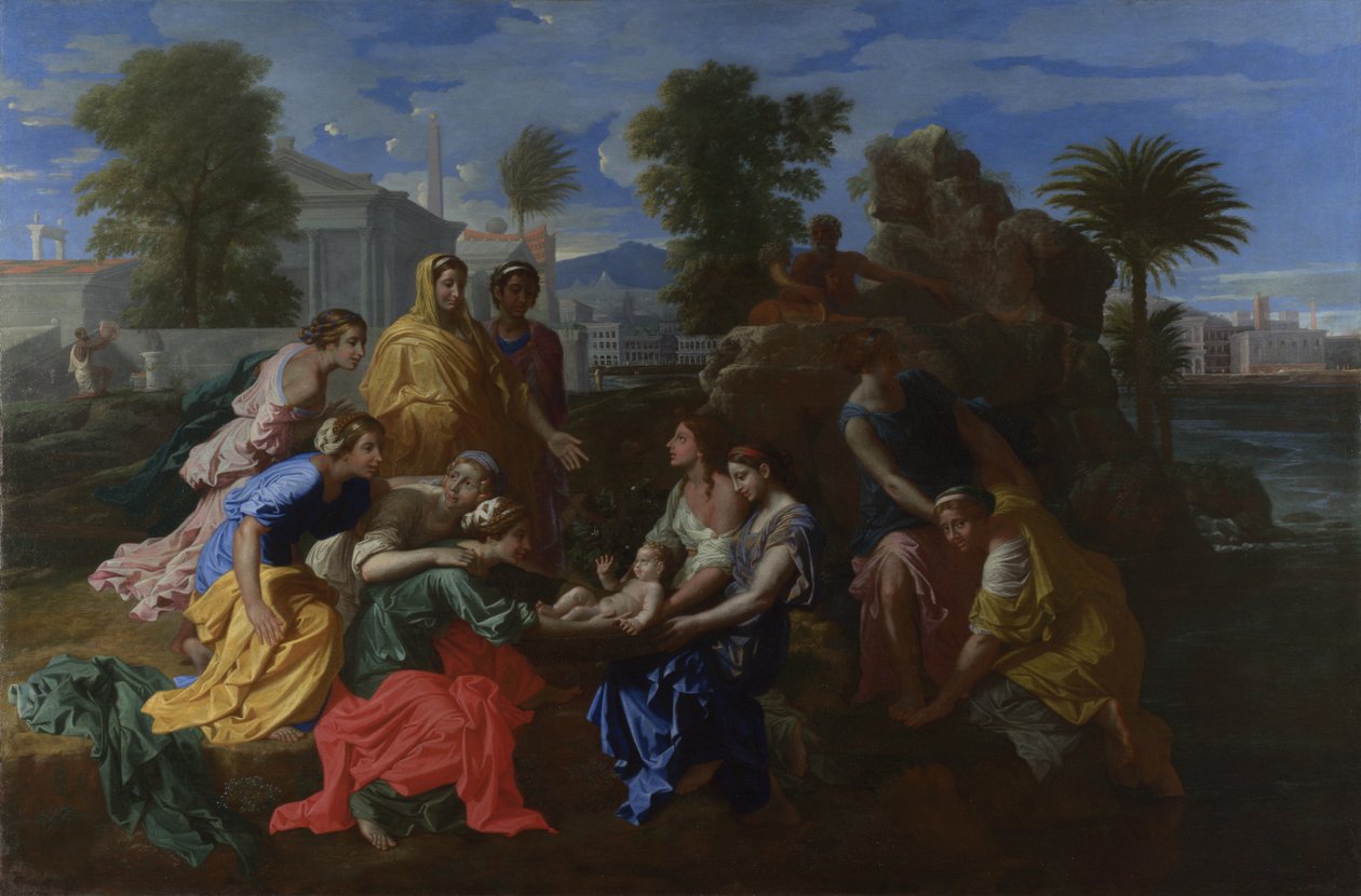 El hallazgo de Moisés, 1651 de Nicolas Poussin