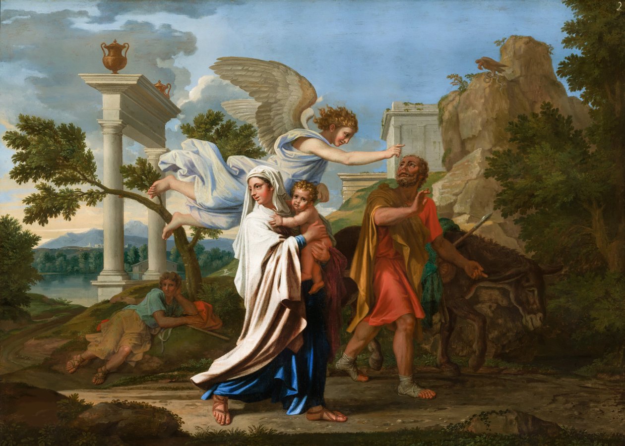 La Huida a Egipto de Nicolas Poussin