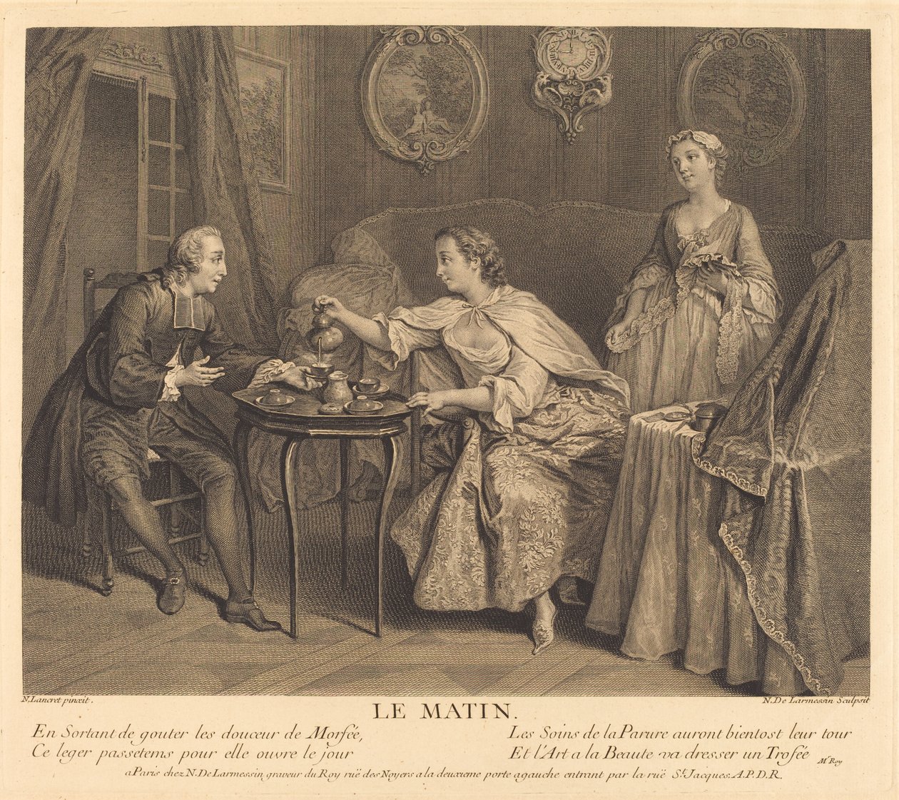 La mañana de Nicolas de Larmessin IV after Nicolas Lancret