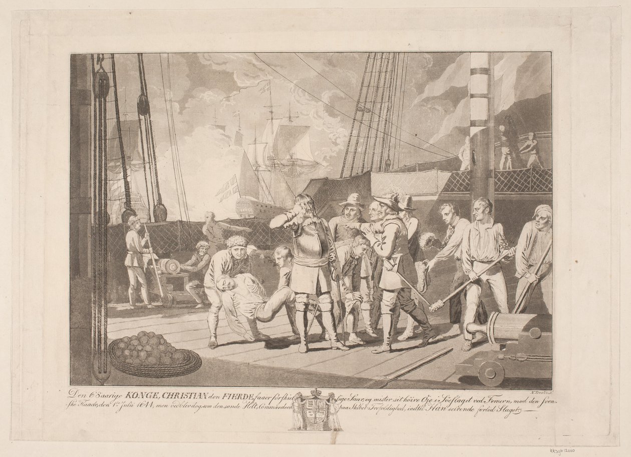 Cristián IV en la batalla naval de Femern, 1644 de Niels Truslew