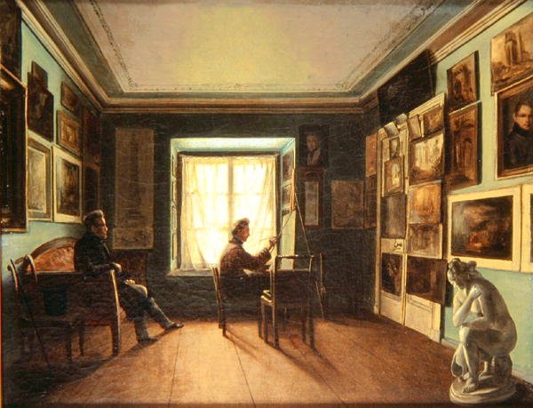 El estudio del pintor, c.1820 de Nikita Zaytsev