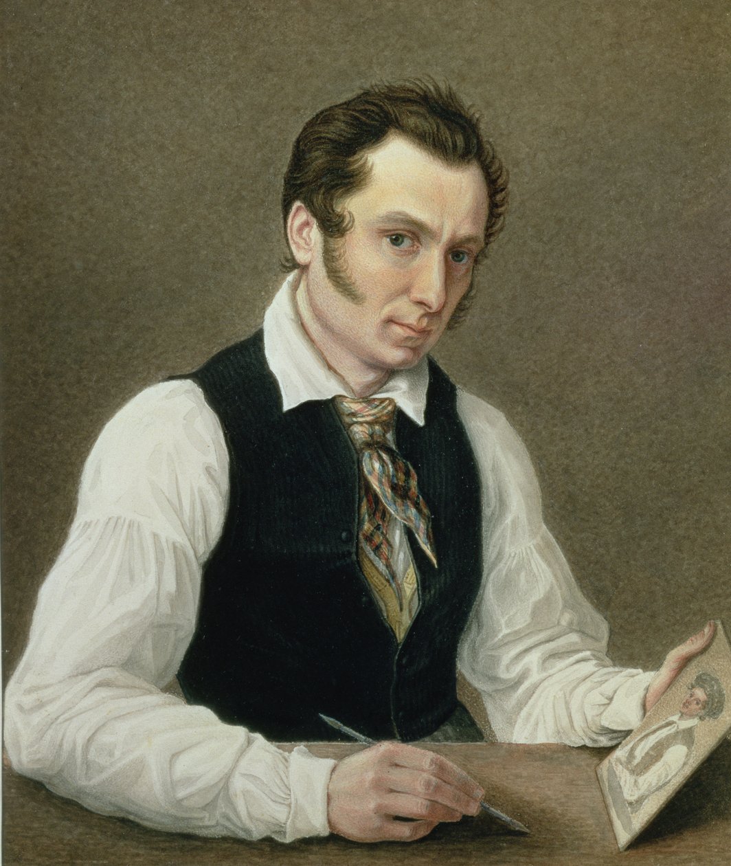 Autorretrato en la prisión de Peter, 1836 de Nikolai Alexandrovich Bestuzhev