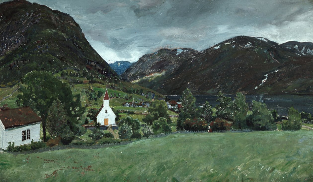 Rectoría e iglesia de Alhus de Nikolai Astrup