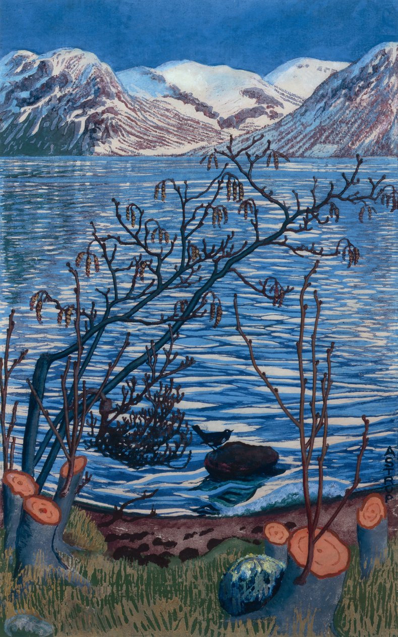 pájaro en piedra de Nikolai Astrup