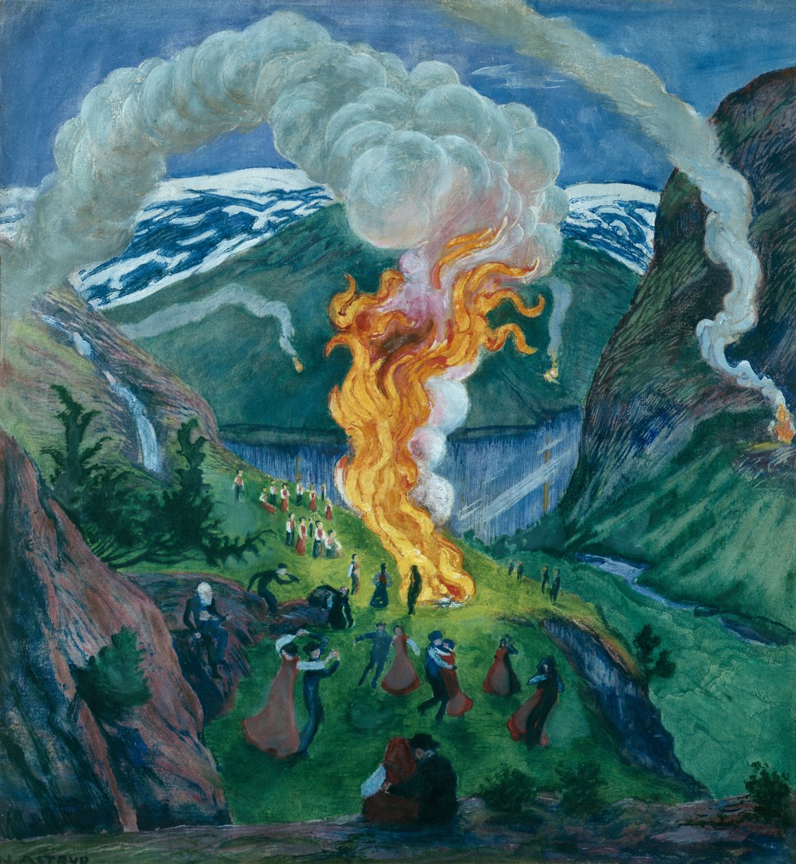 fuego de verano de Nikolai Astrup