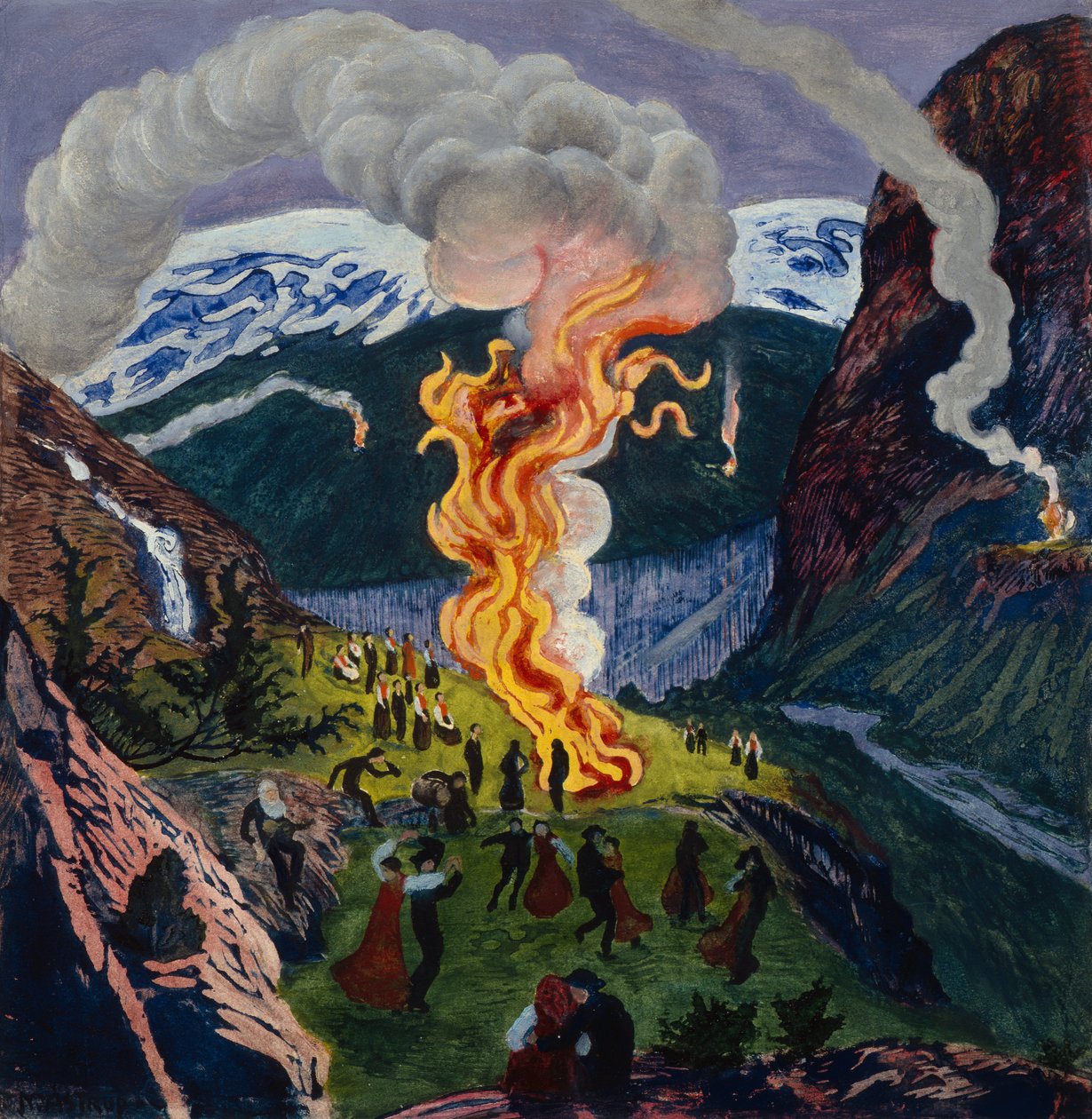 fuego de verano de Nikolai Astrup