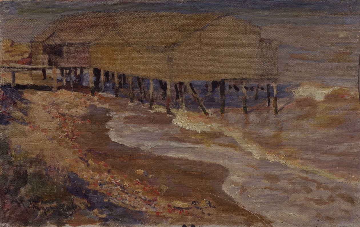 Una casa de baños en la playa de Nikolai Dmitrievich Kuznetsov