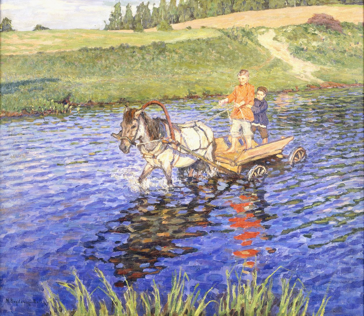 Cruzando el río de Nikolai Petrovich Bogdanov Belsky