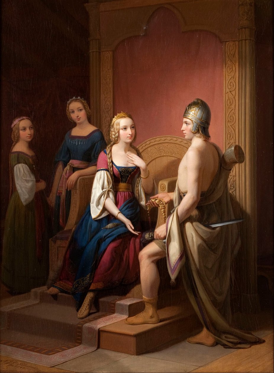 Heimdall devuelve Brisingamen a Freyja de Nils Blommer