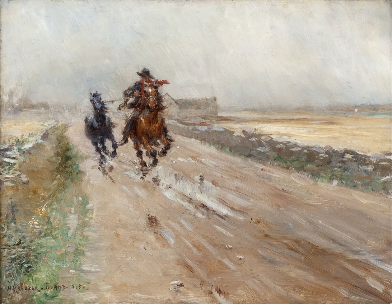 Paisaje de Oland, gitanos en un caballo de Nils Kreuger