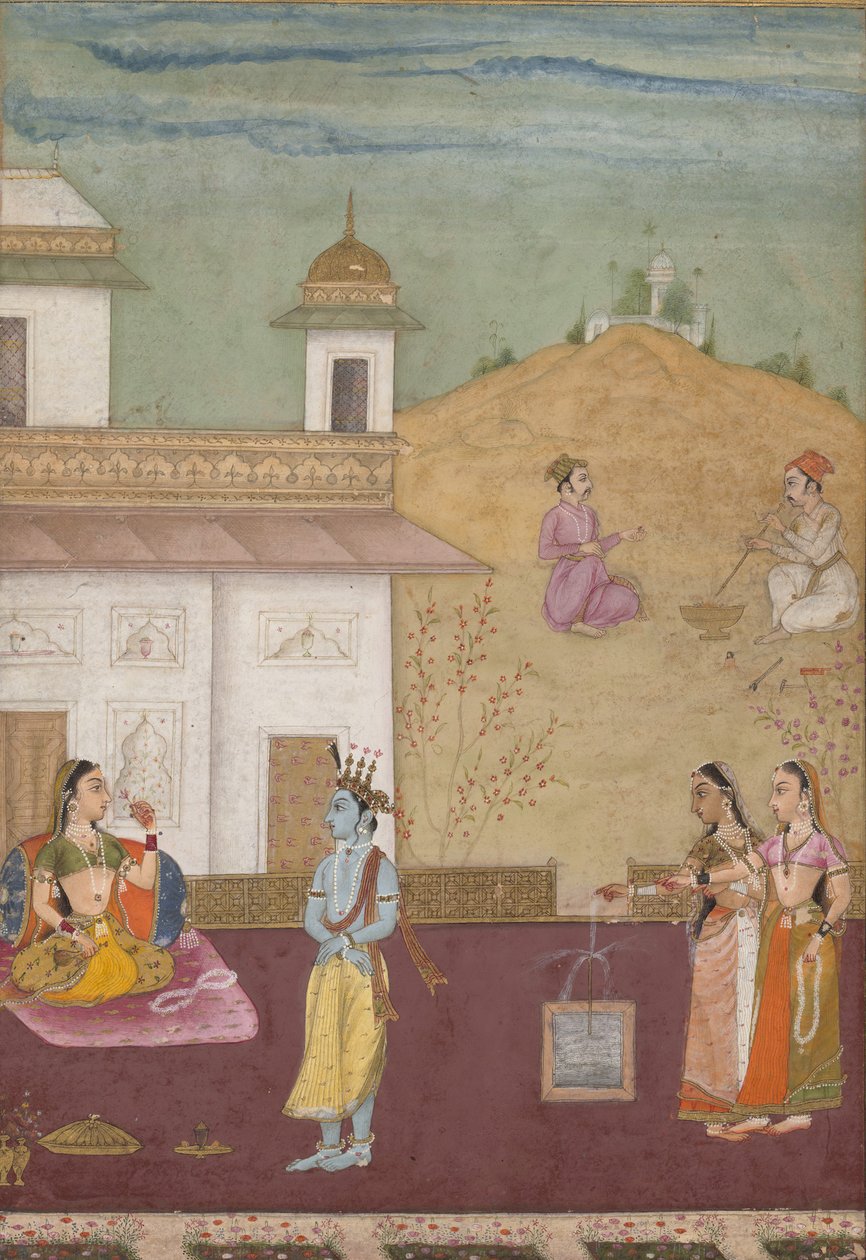 Página de un Rasikapriya Disperso Breviario del Amante, 1685 de Nuruddin