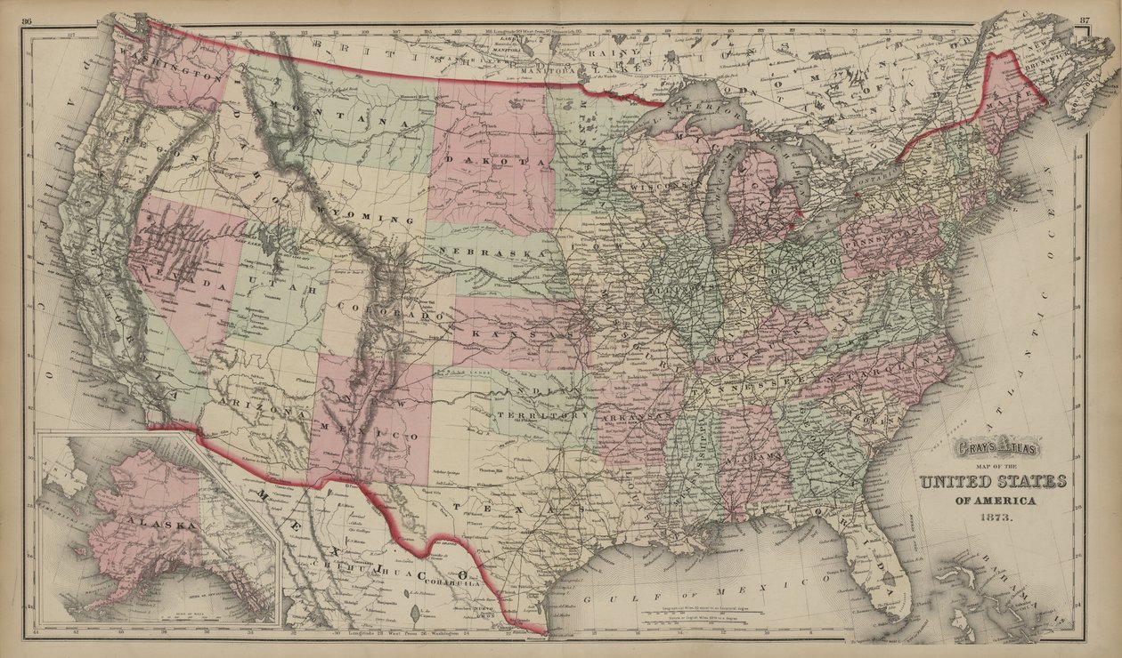 Atlas de Gray de los Estados Unidos de O.W. Gary
