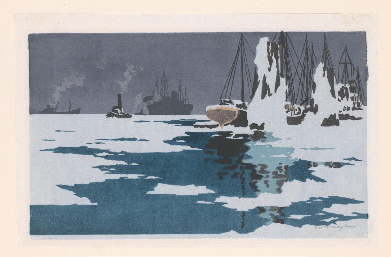 Vista de Bremerhaven de O. Droegl (signed by artist)