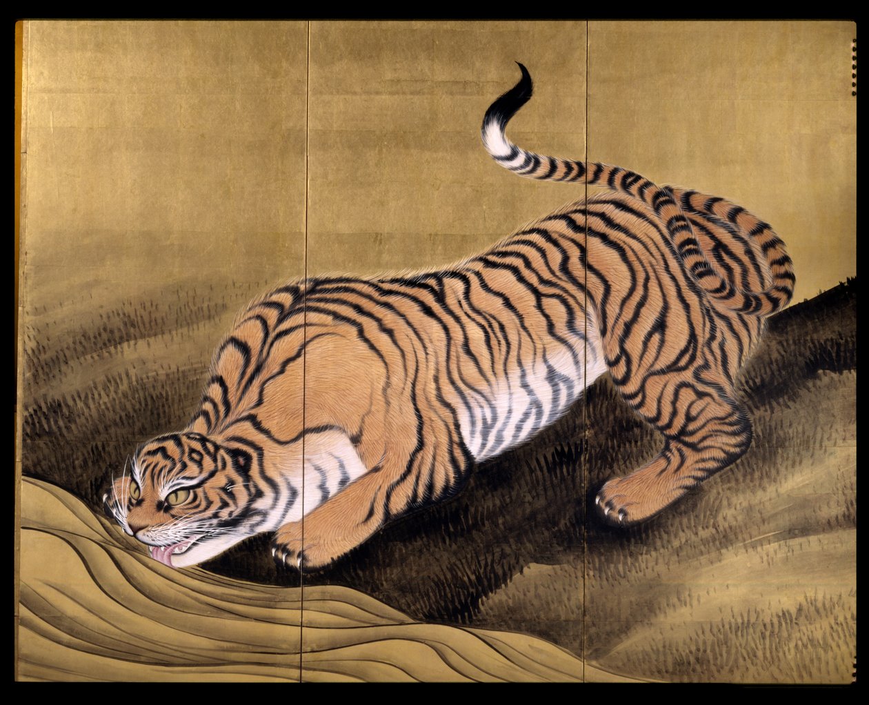 Tigres en un paisaje de Obun Kunii