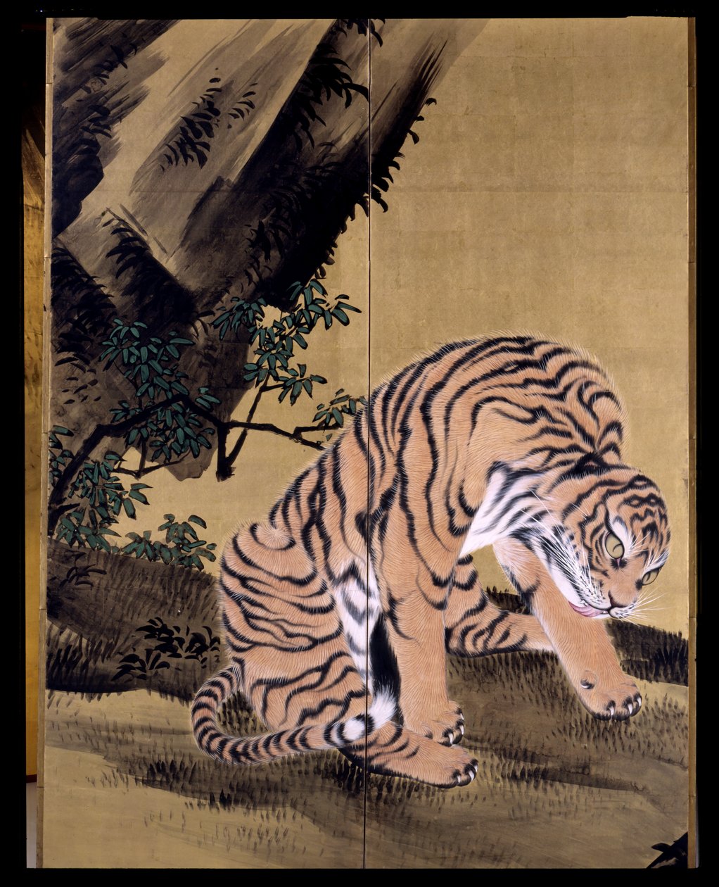 Tigres en un paisaje de Obun Kunii