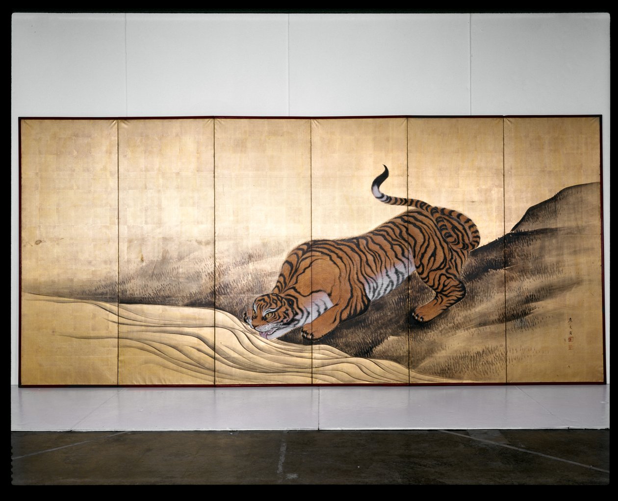 Tigres en un paisaje de Obun Kunii
