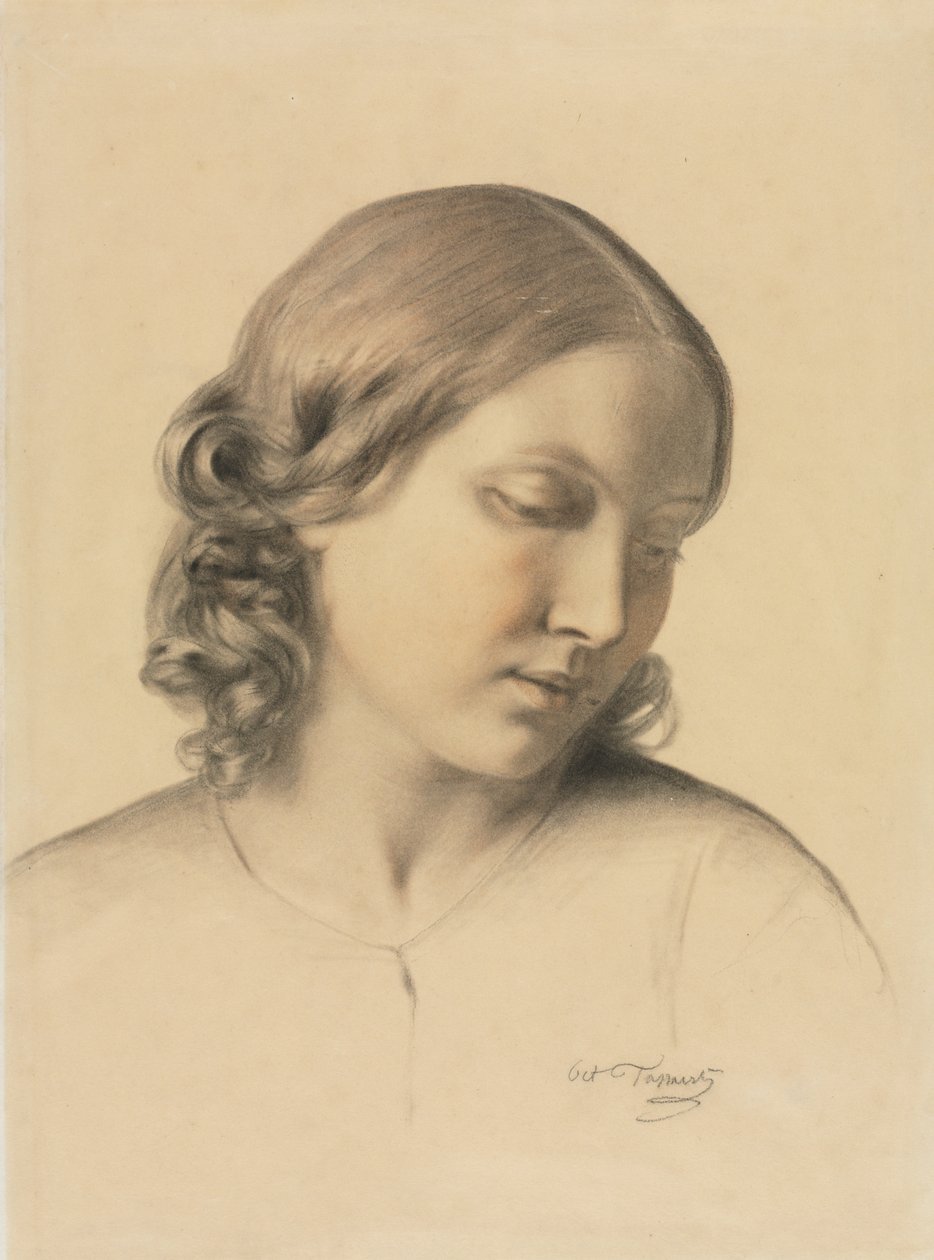 retrato de una mujer joven de Octave Tassaert