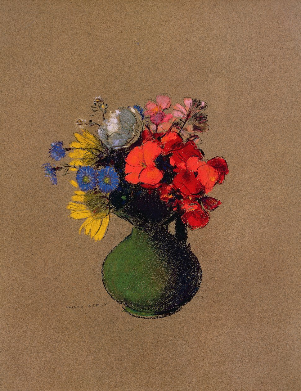 Geranios y Flores del Campo de Odilon Redon
