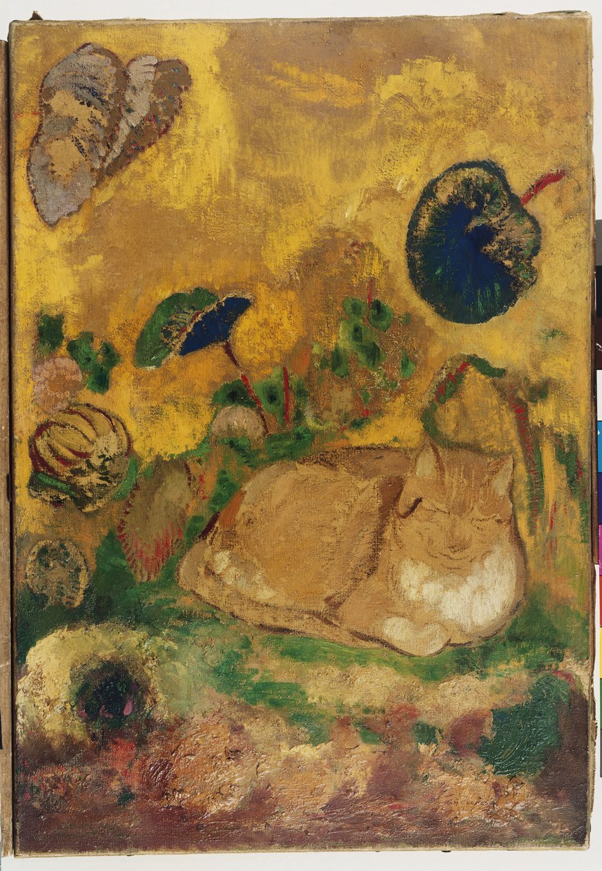 Bazon: El gato del artista, 1905 de Odilon Redon