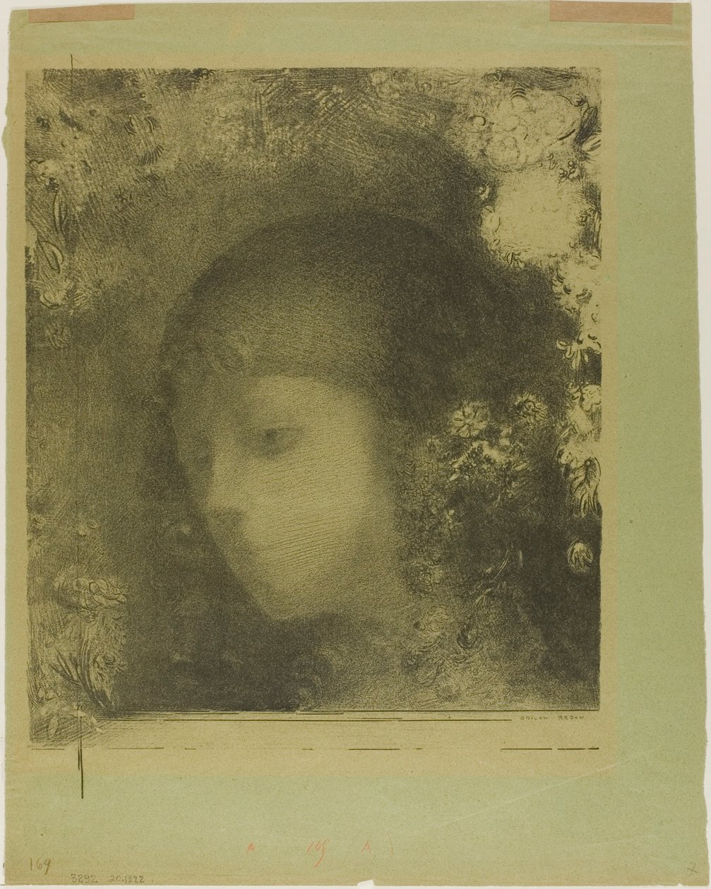 Cabeza de niño con flores de Odilon Redon