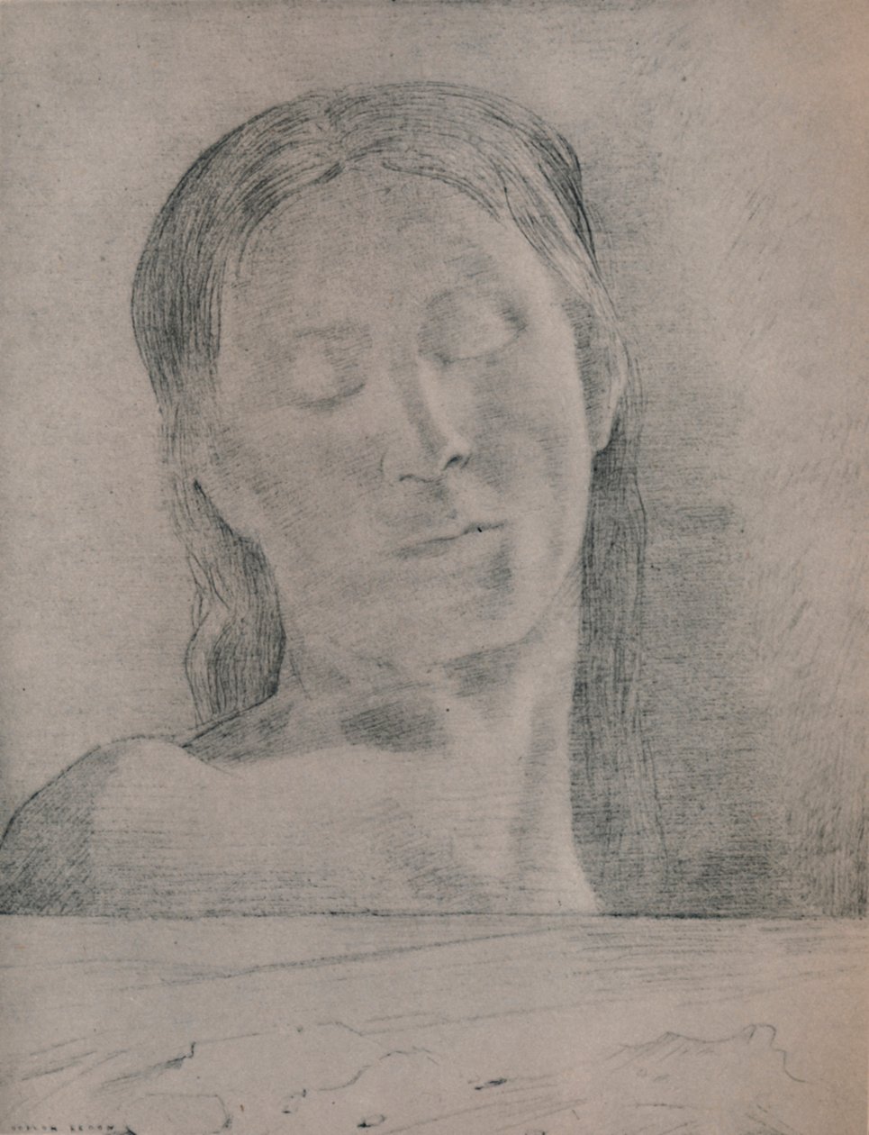 Ojos cerrados, c.1890, 1946 de Odilon Redon