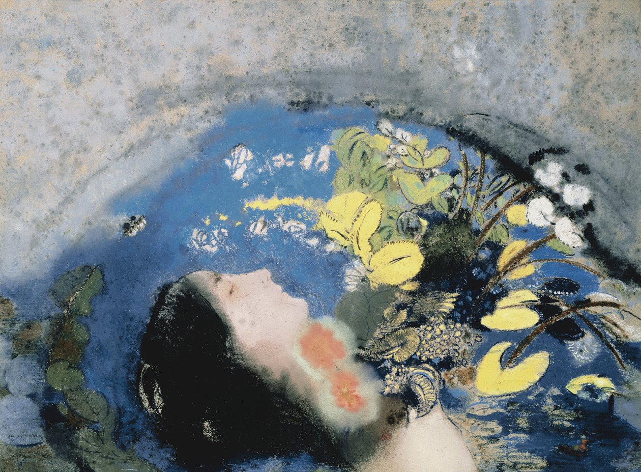 El ahogamiento de Ofelia de Odilon Redon
