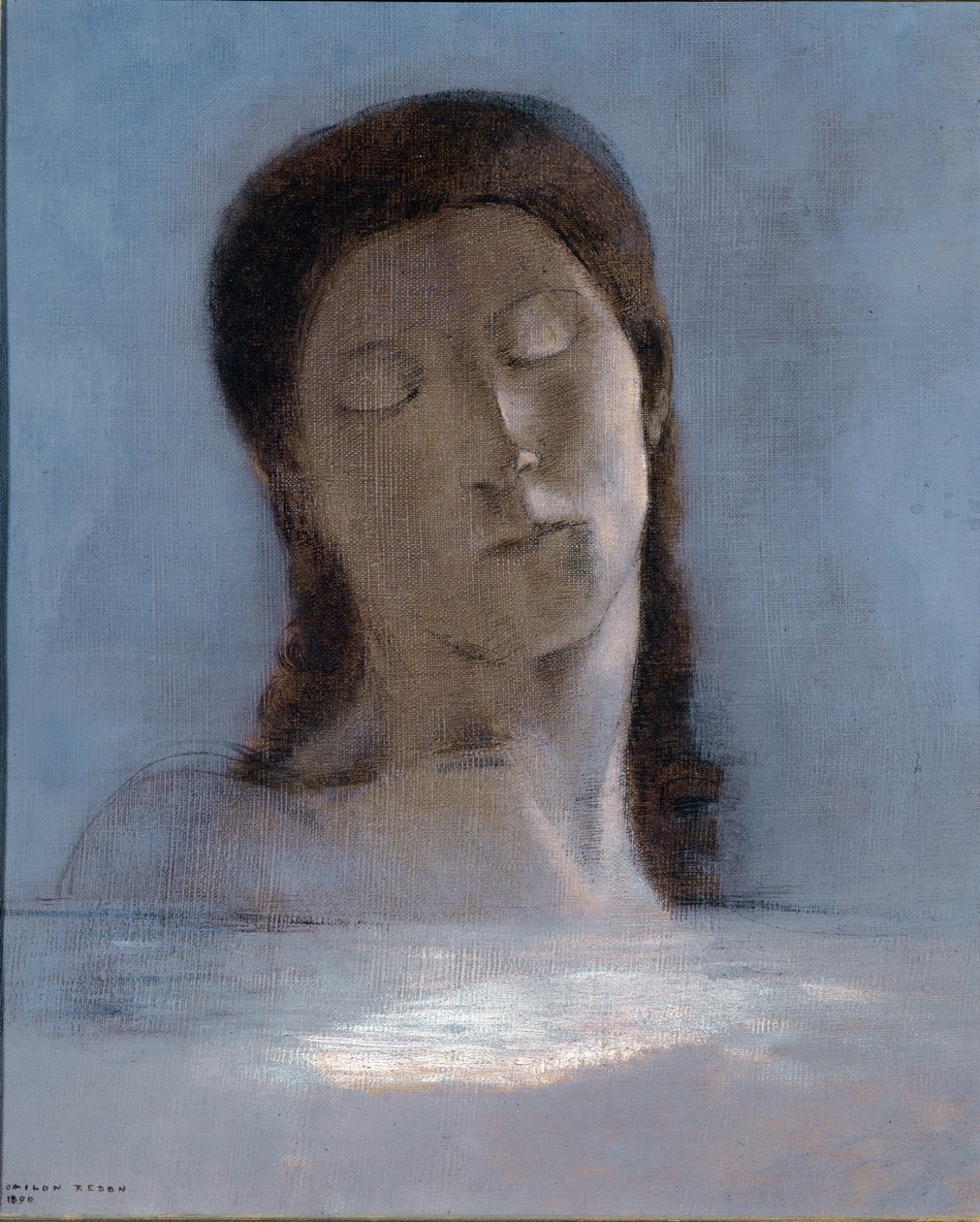 Ojos cerrados de Odilon Redon