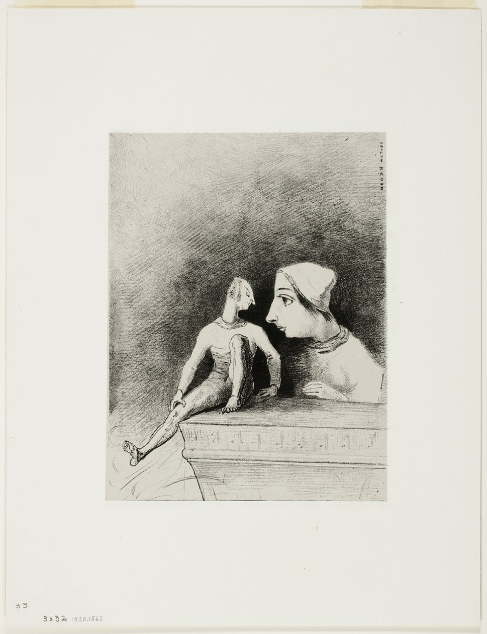 Felinidad, placa siete de En sueños de Odilon Redon
