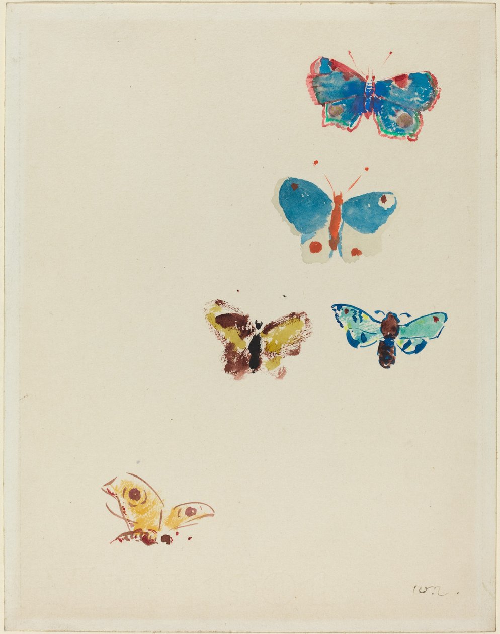 Cinco Mariposas de Odilon Redon